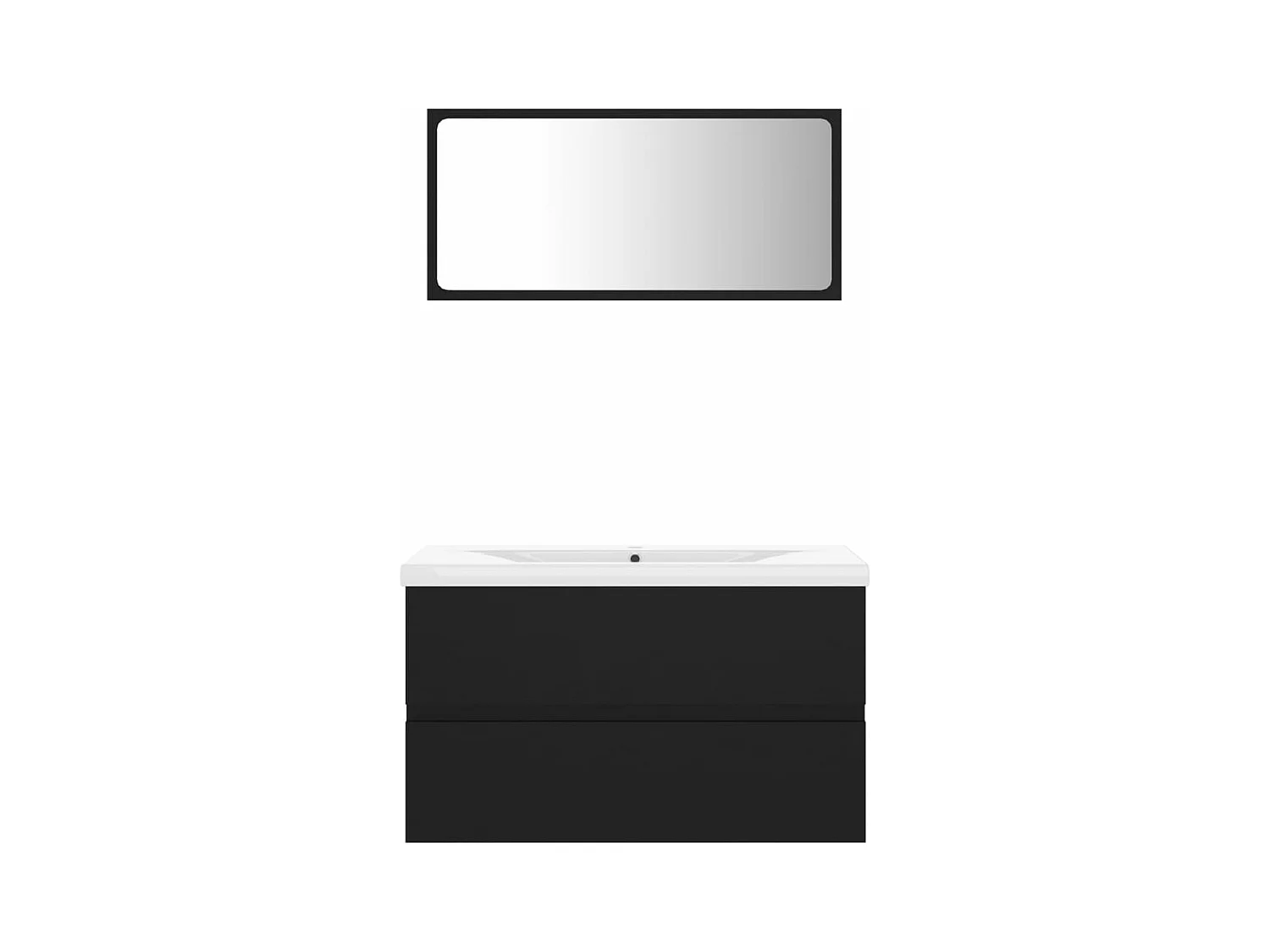 Badkamermeubelset bewerkt hout zwart