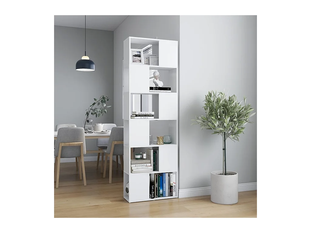 Bücherregal Raumteiler Weiß 60x24x186 cm