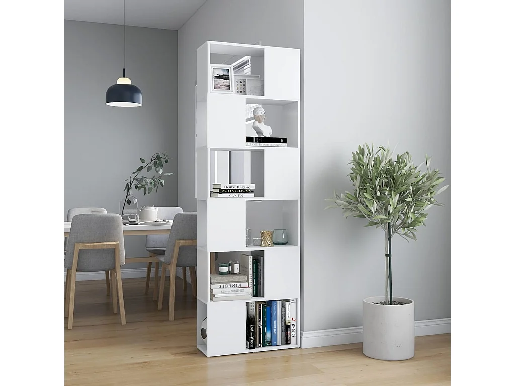 Bibliothèque/Séparateur de pièce Blanc 60x24x186 cm