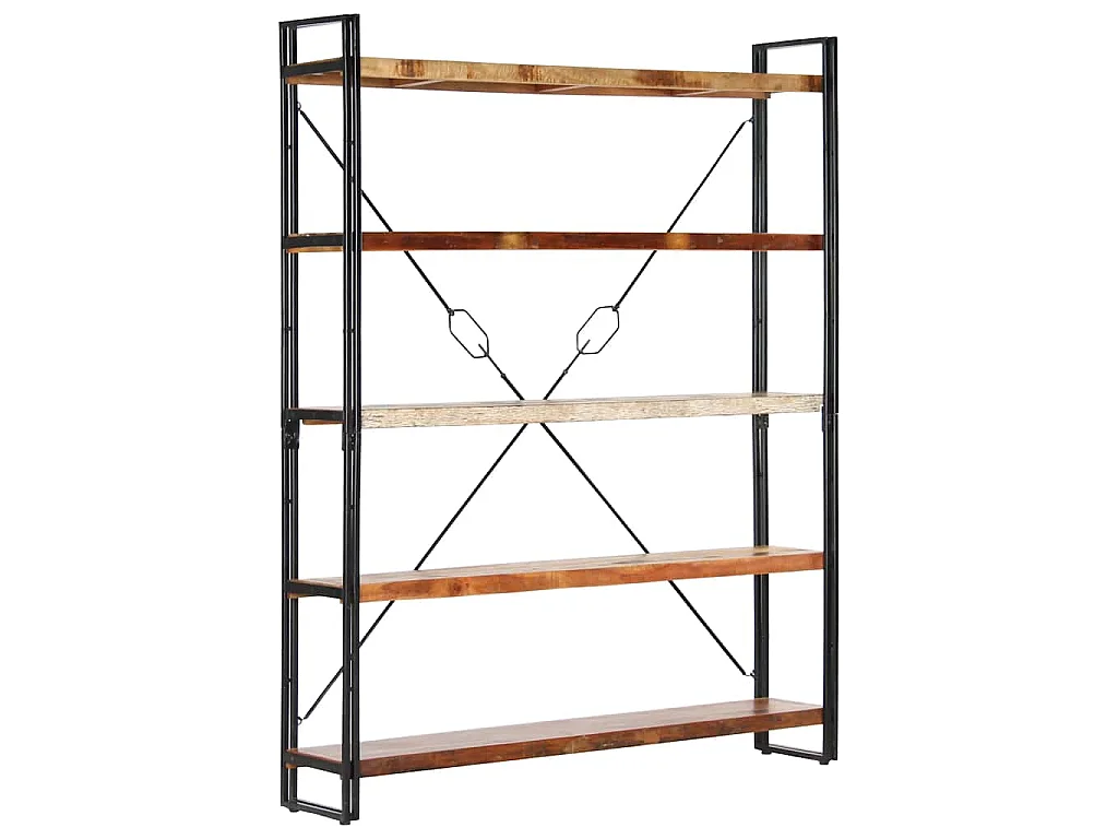 Estantería de 5 niveles madera maciza reciclada 140x30x180 cm