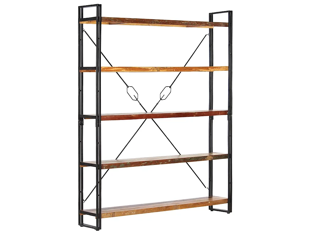 Estantería de 5 niveles madera maciza reciclada 140x30x180 cm