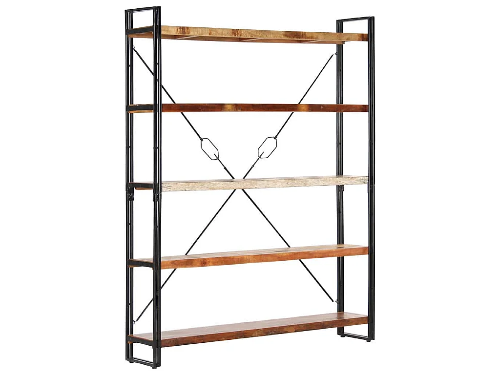 Estantería de 5 niveles madera maciza reciclada 140x30x180 cm