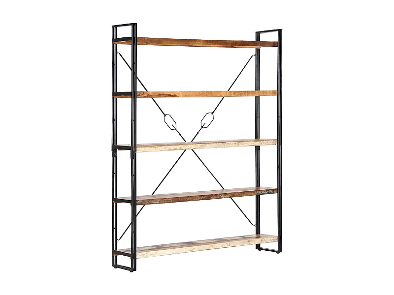 Bücherregal 5 Fächer 140x30x180 cm Altholz Massiv