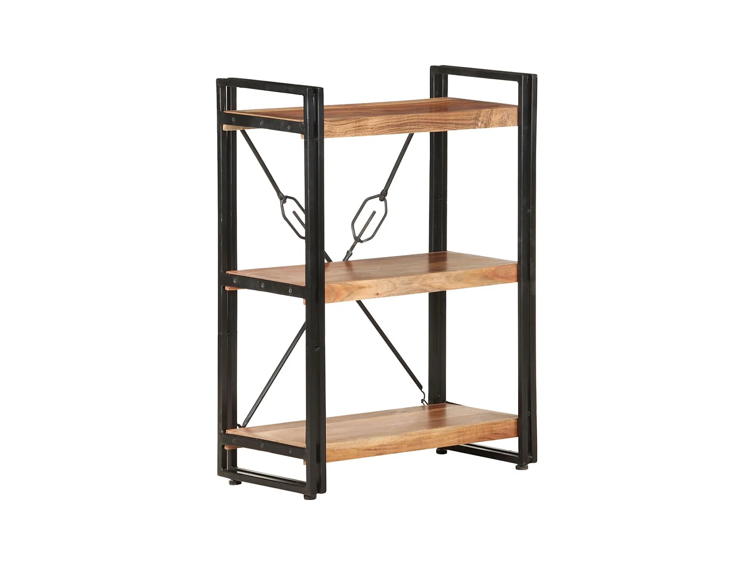 Estante com 3 prateleiras 60x30x80 cm madeira de acácia maciça