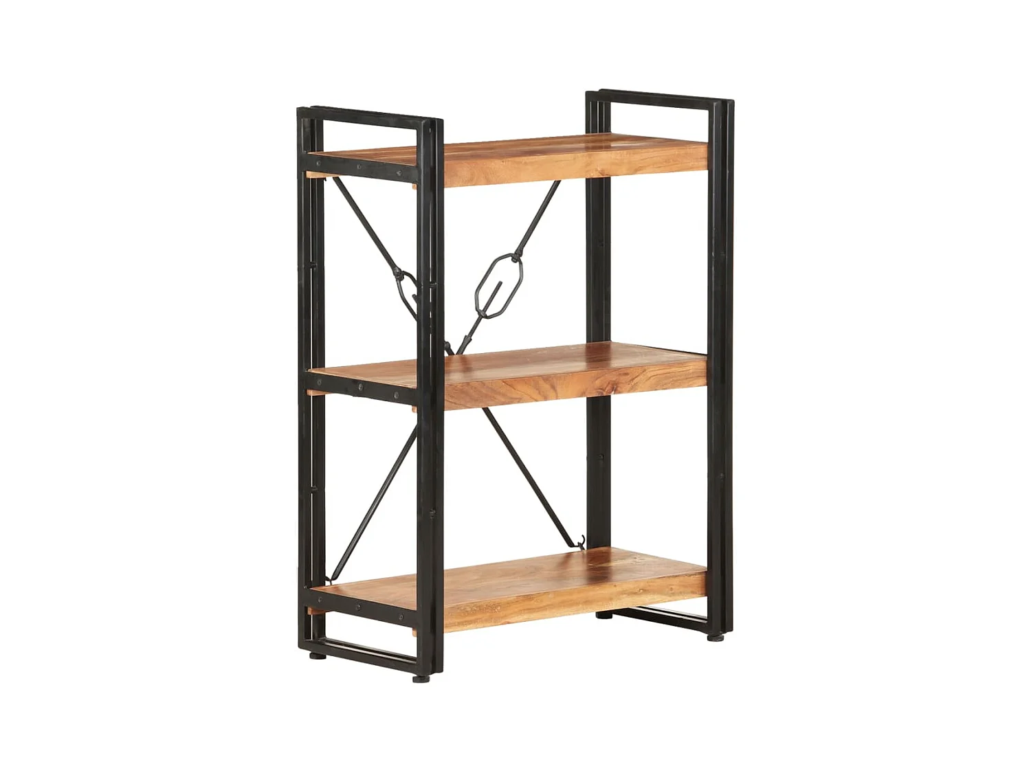 Estante com 3 prateleiras 60x30x80 cm madeira de acácia maciça