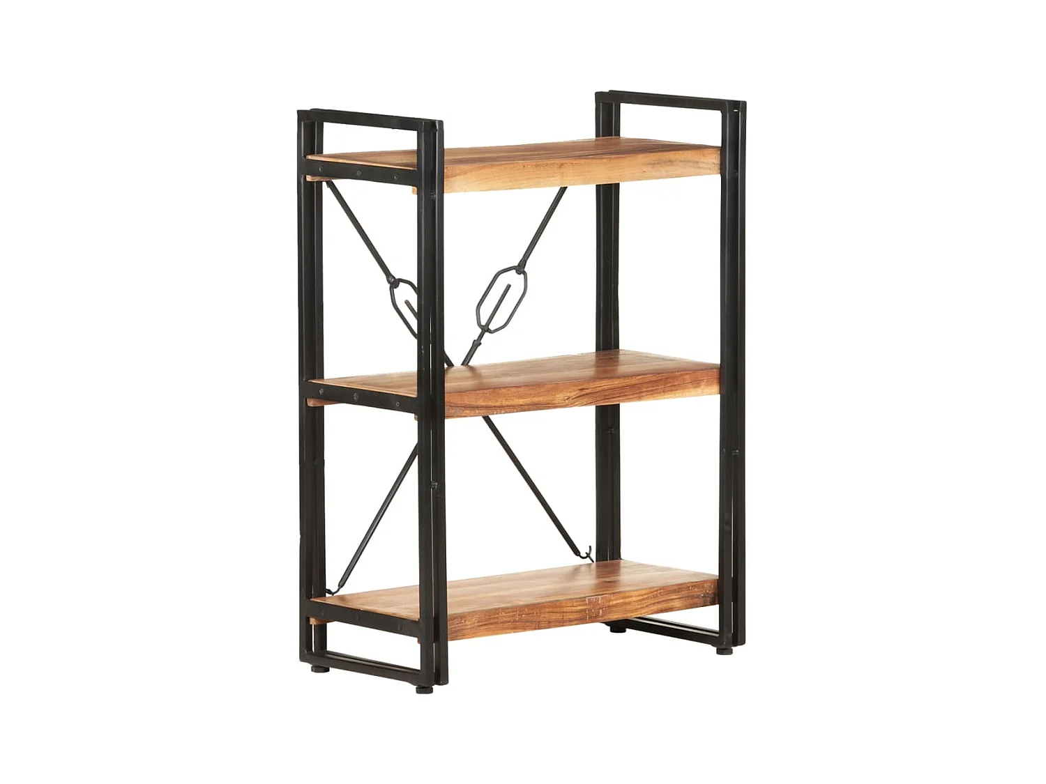 Estante com 3 prateleiras 60x30x80 cm madeira de acácia maciça