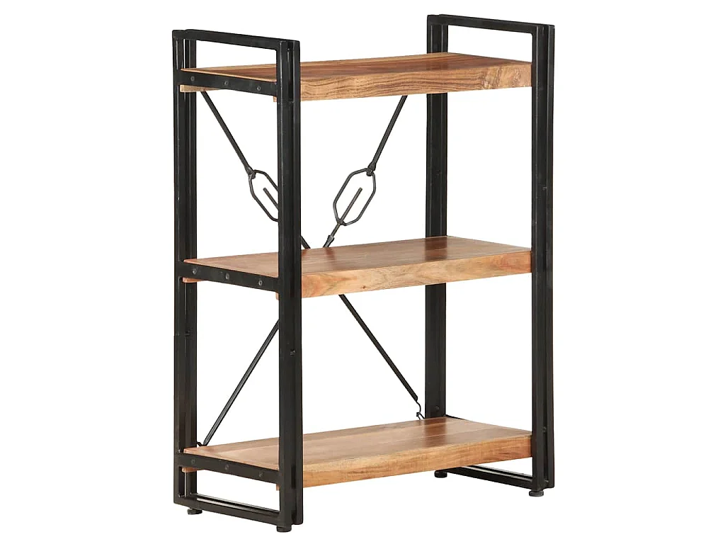 Bibliothèque à 3 niveaux 60x30x80 cm Bois d'acacia massif