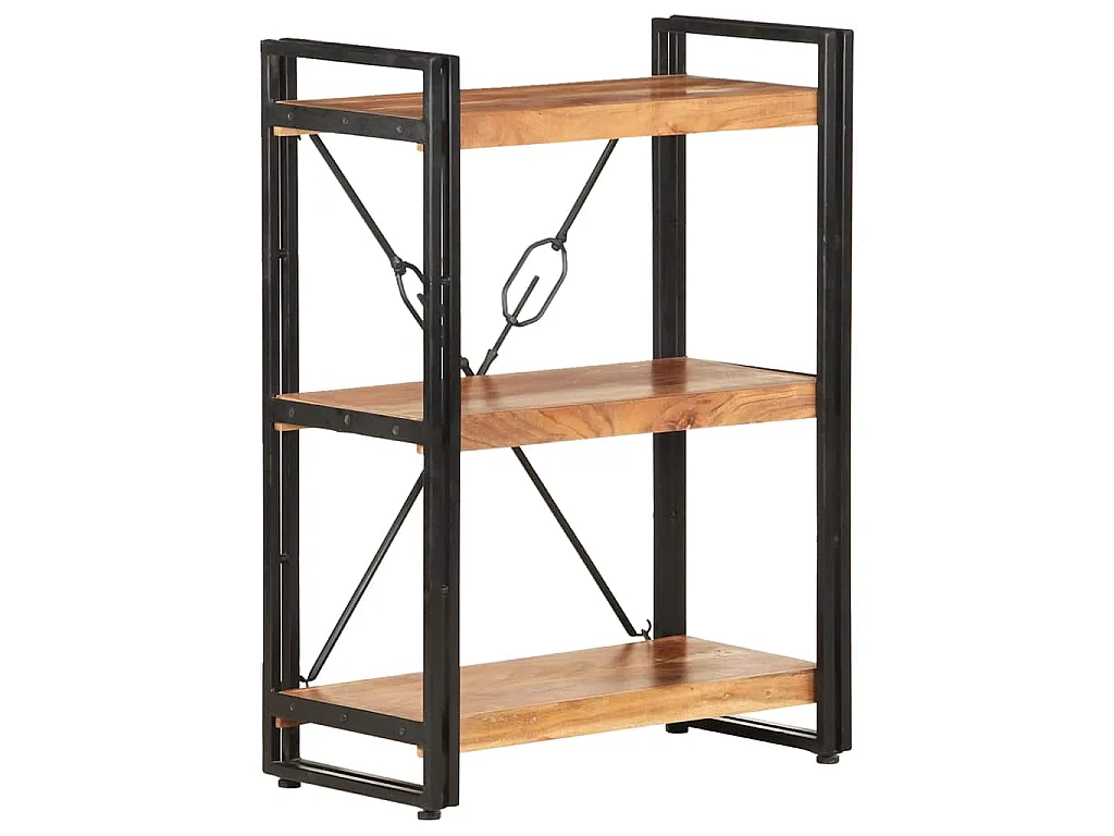 Bibliothèque à 3 niveaux 60x30x80 cm Bois d'acacia massif