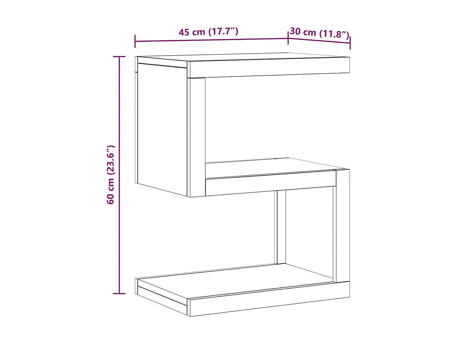 Mesa de apoio 45x30x60 cm madeira de teca maciça