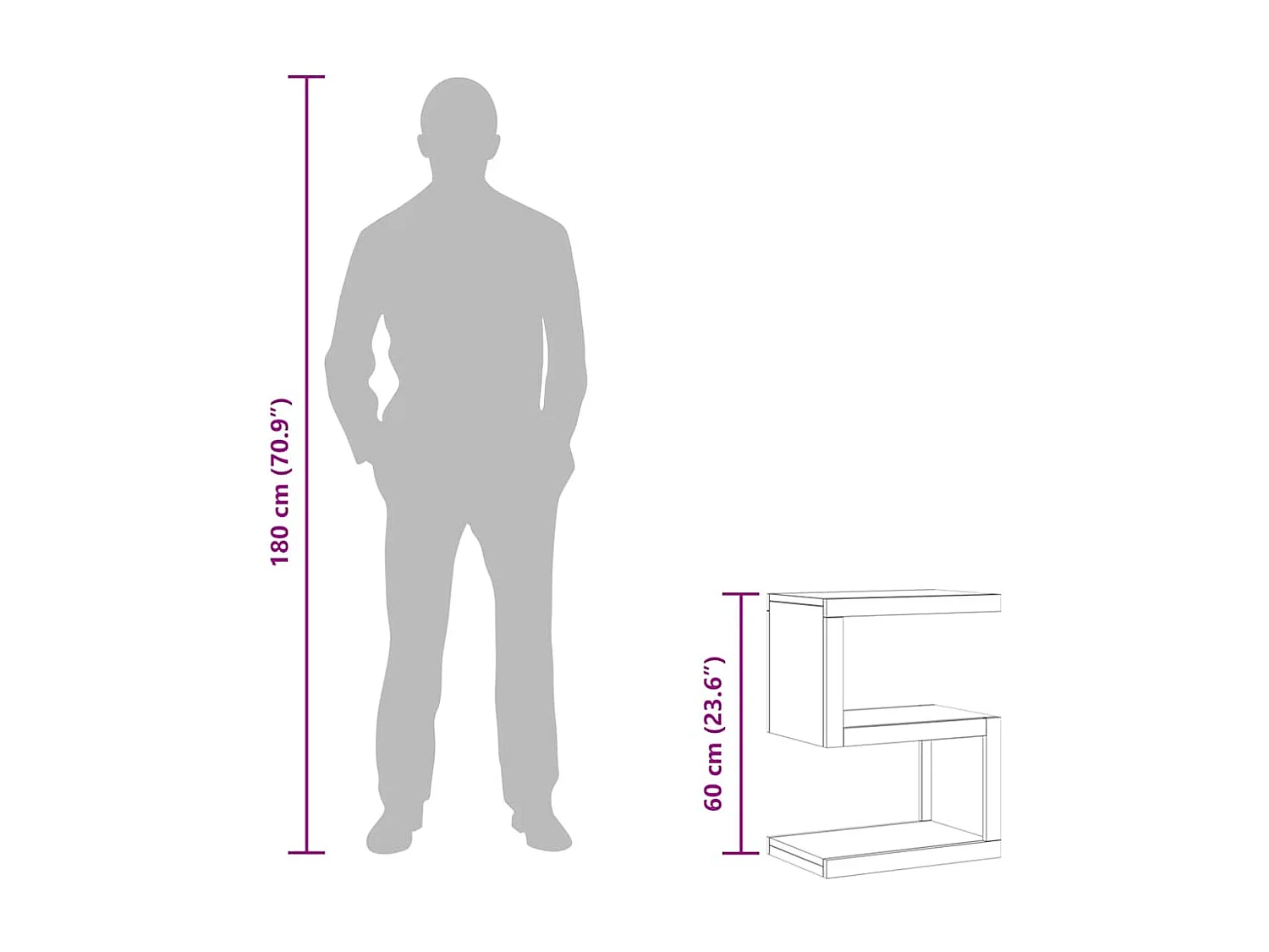 Mesa de apoio 45x30x60 cm madeira de teca maciça