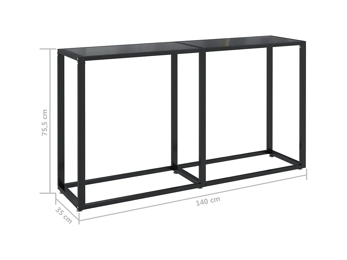 Konsolentisch Schwarz 140x35x75,5 cm Hartglas