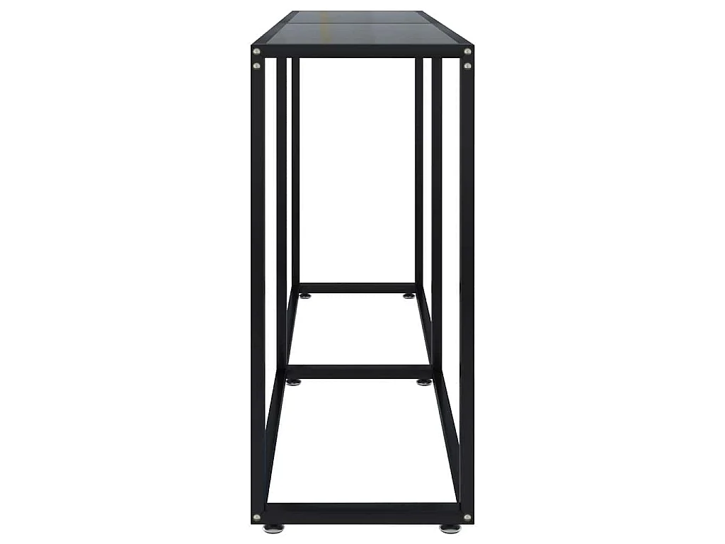 Tavolo Consolle Nero 140x35x75,5 cm in Vetro Temperato