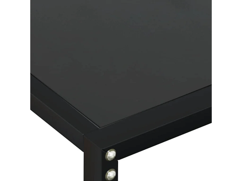 Tavolo Consolle Nero 140x35x75,5 cm in Vetro Temperato