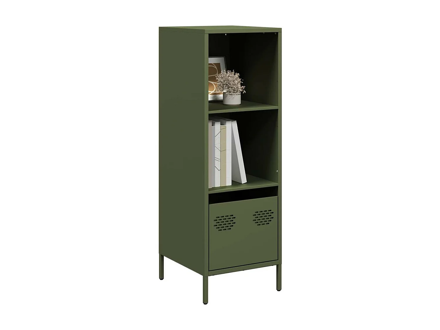 Buffet vert olive 35x39x103,5 cm acier