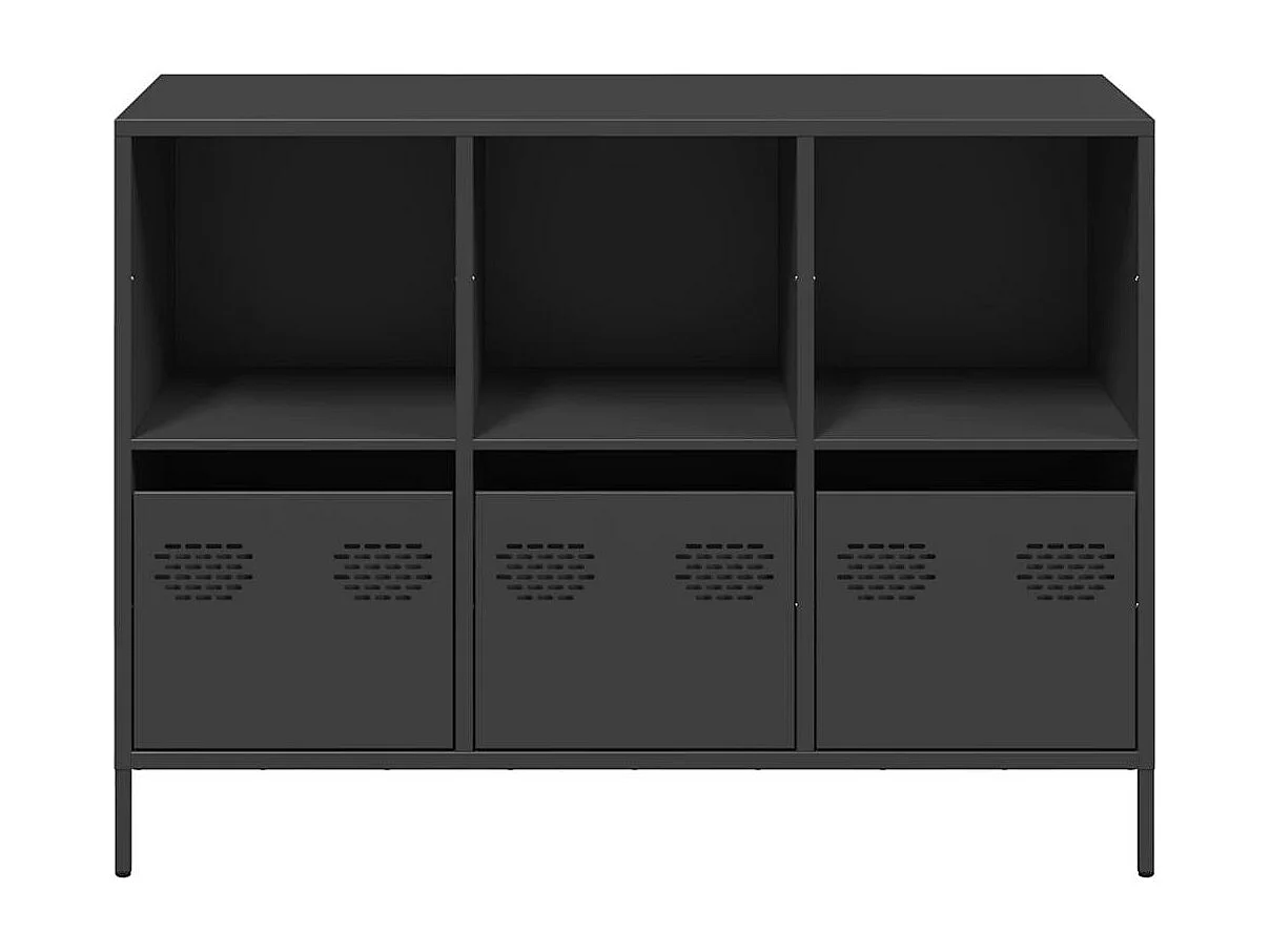 Dressoir 101,5x39x73,5 cm koudgewalst staal zwart