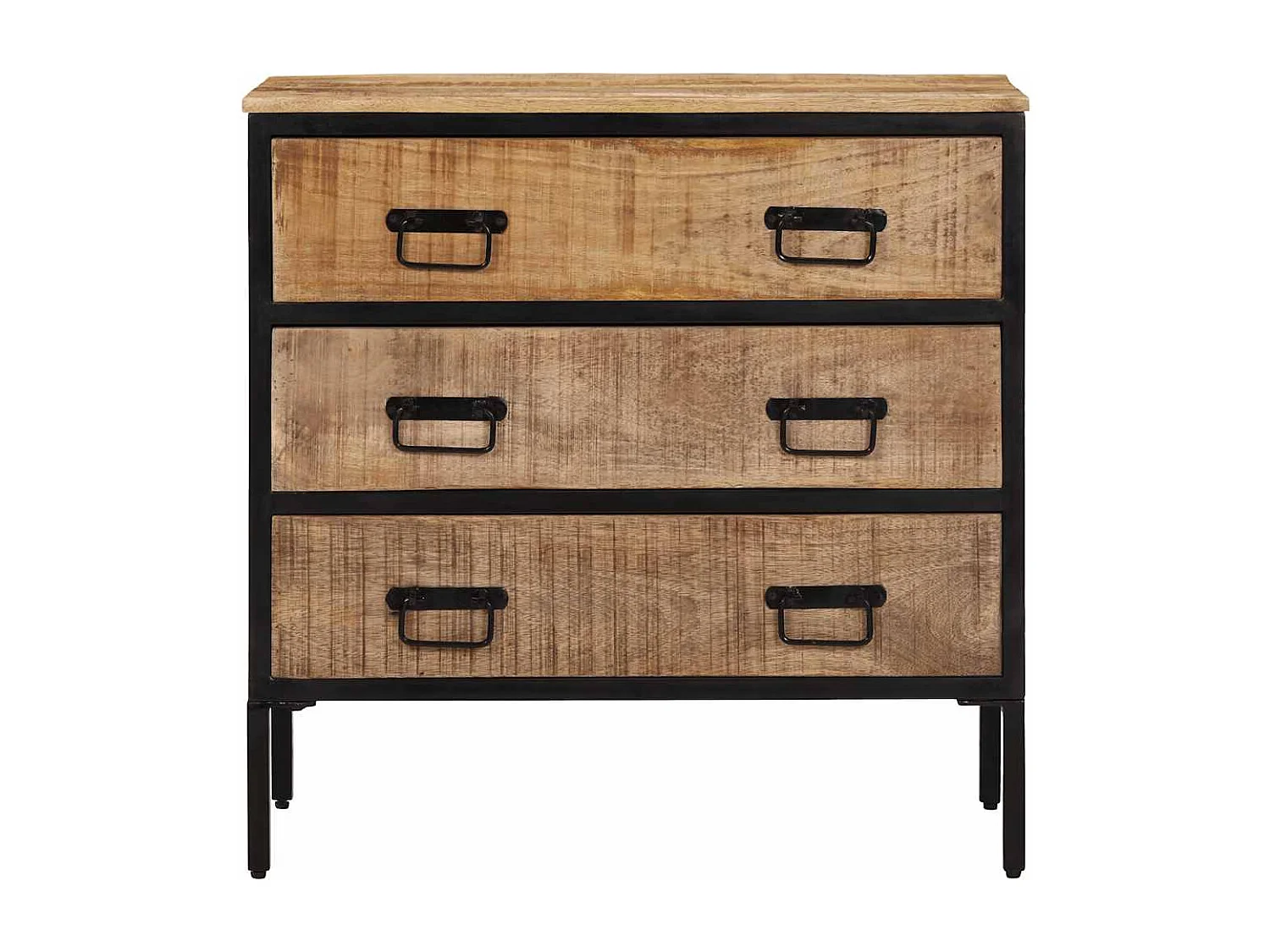 Buffets 2 pcs 70x35x70 cm bois de manguier brut massif