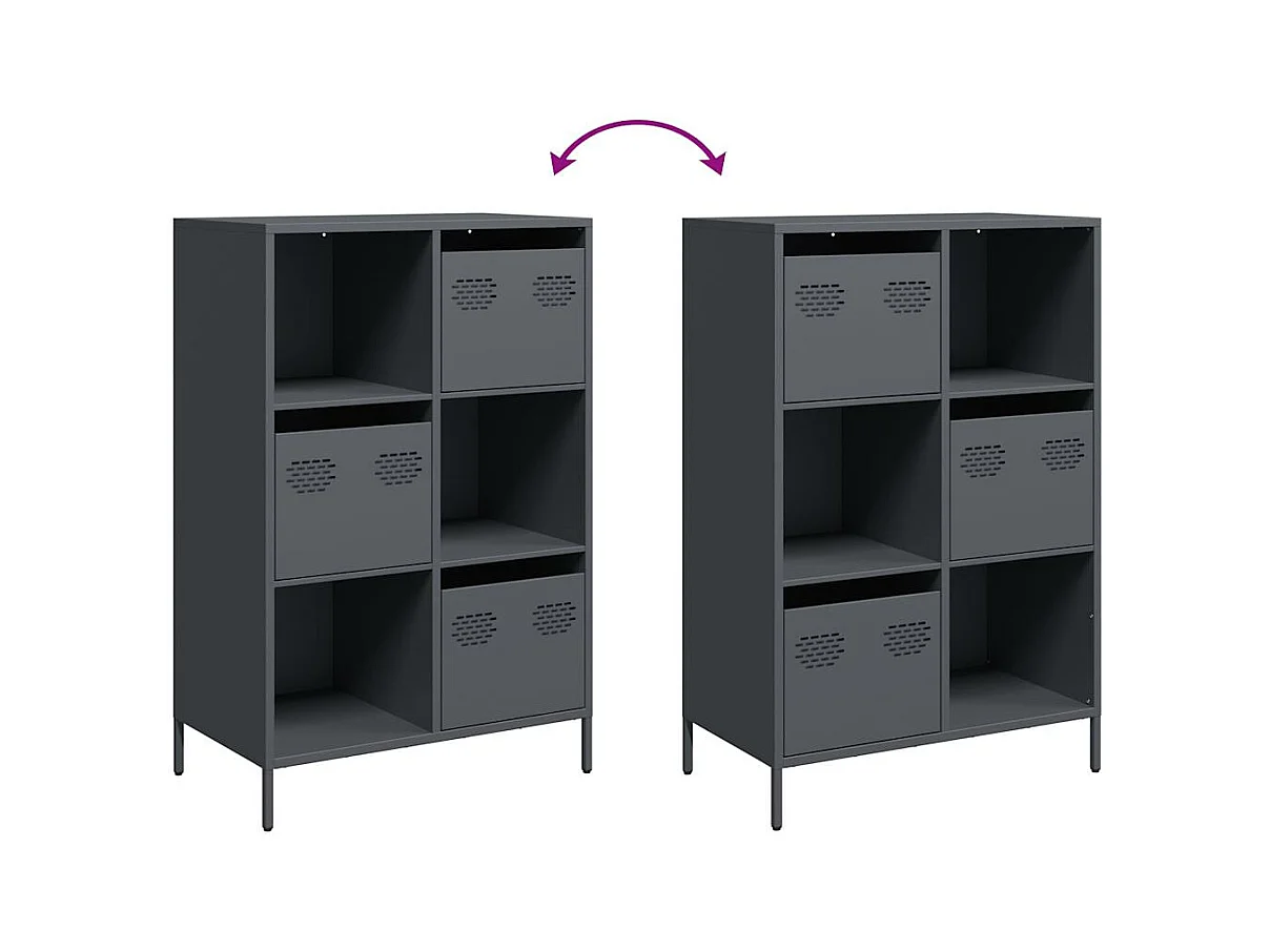 Credenza Antracite 68x39x103,5 cm Acciaio