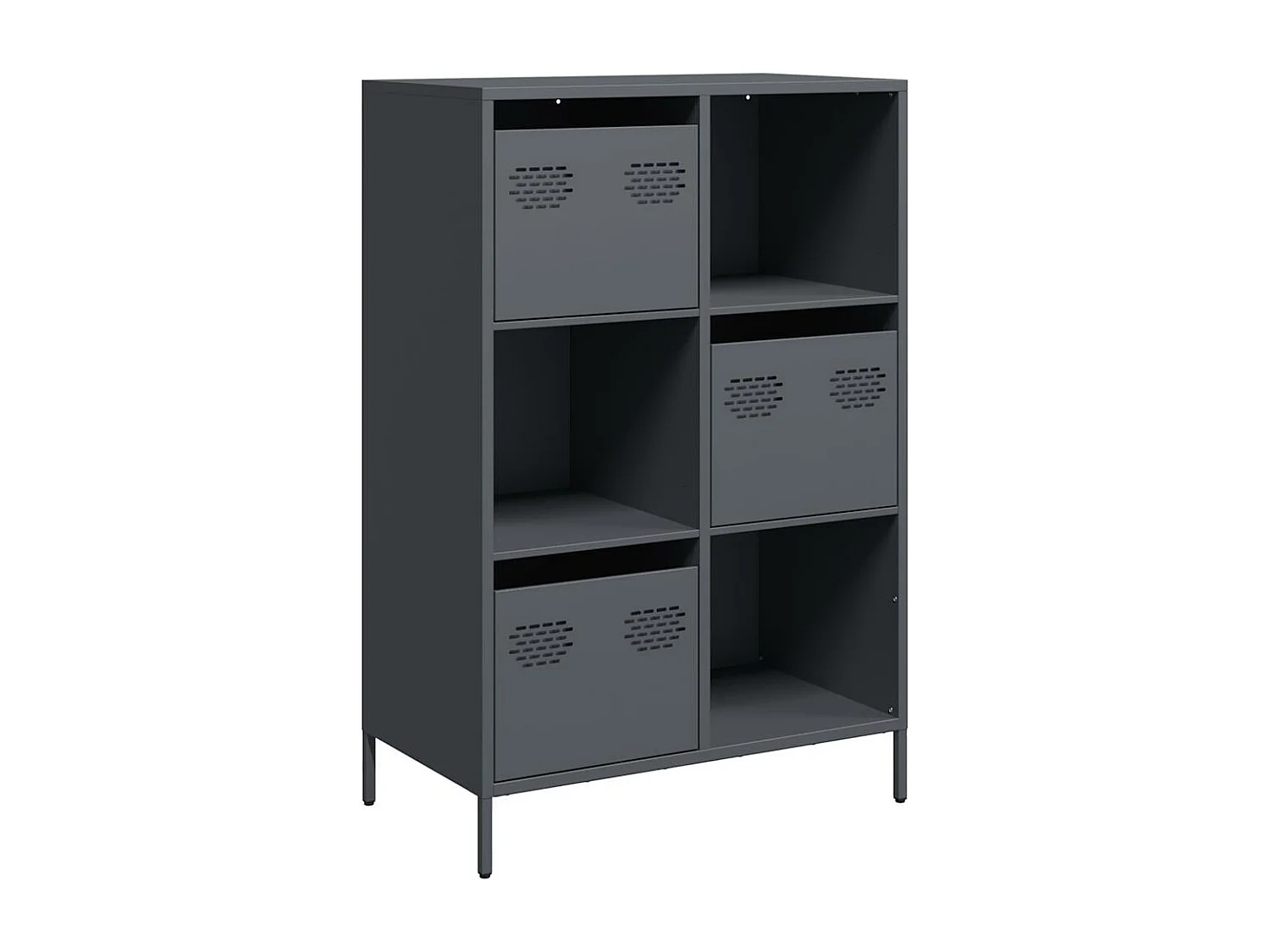 Highboard Anthrazit 68x39x103,5 cm Stahl