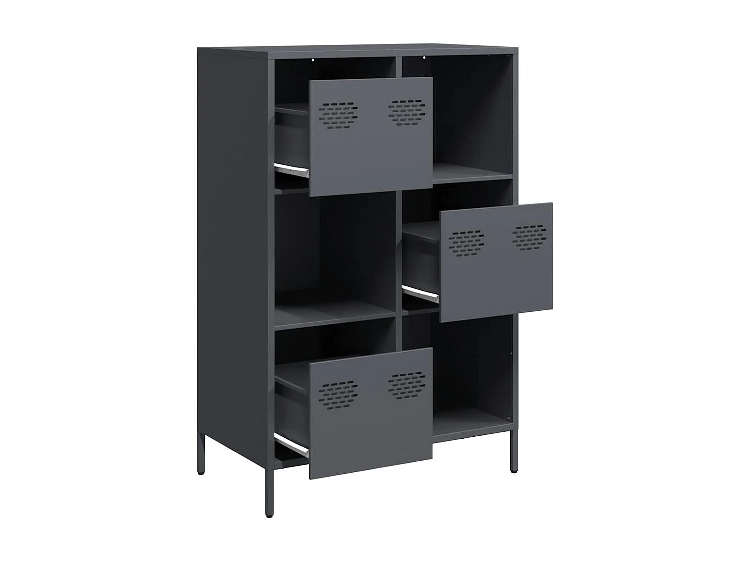Highboard Anthrazit 68x39x103,5 cm Stahl