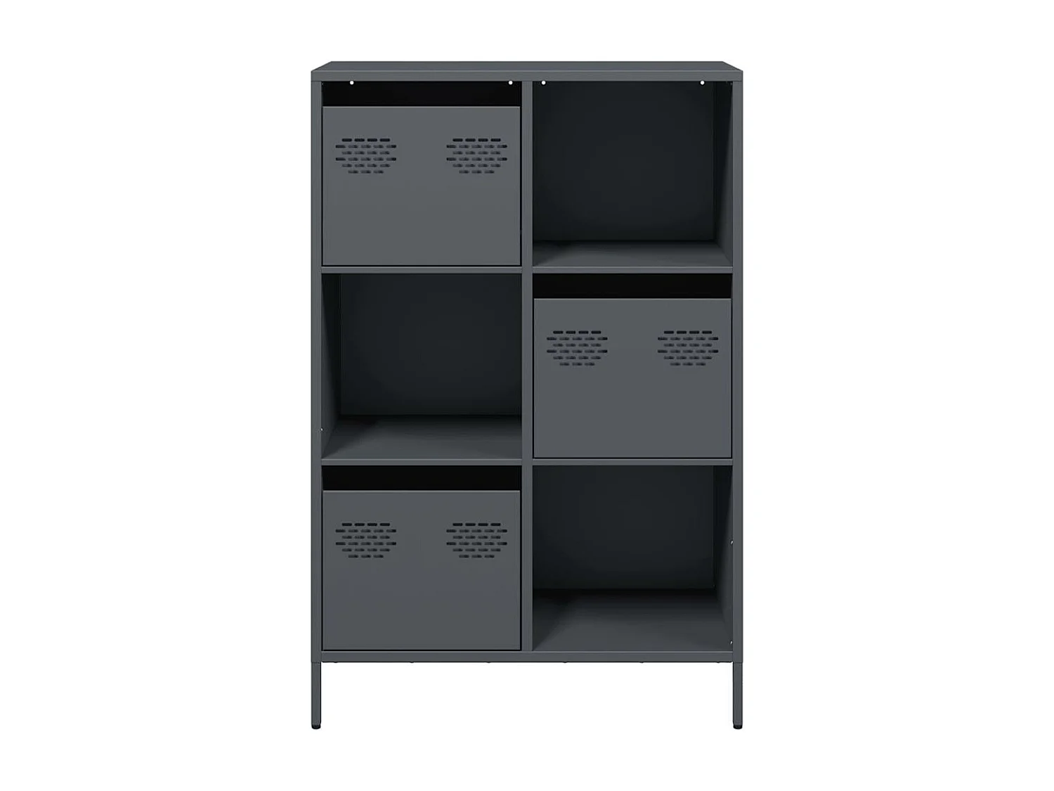 Highboard Anthrazit 68x39x103,5 cm Stahl