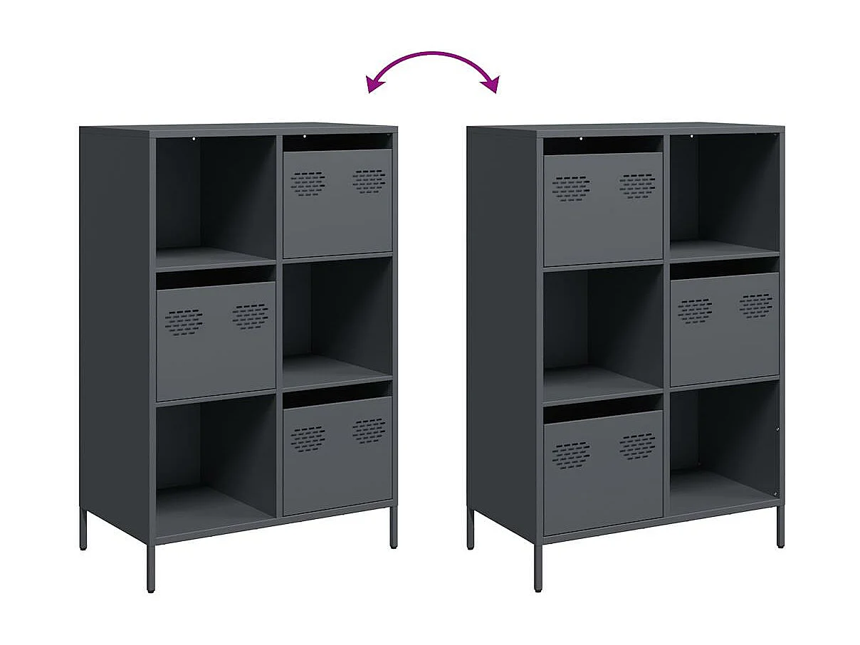 Highboard Anthrazit 68x39x103,5 cm Stahl