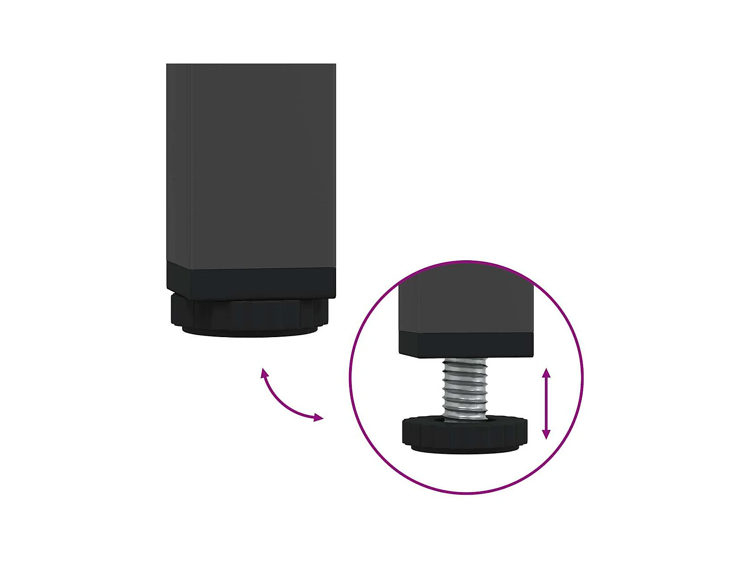 Buffet haut noir 39x35x103,5 cm acier