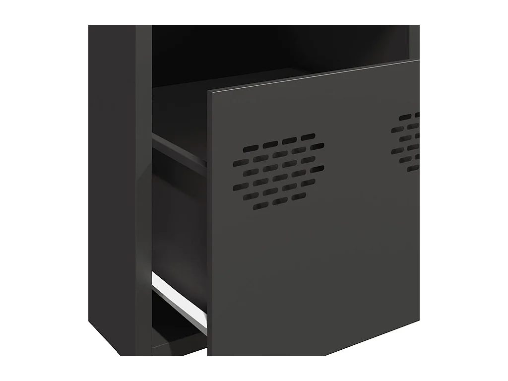 Buffet haut noir 39x35x103,5 cm acier