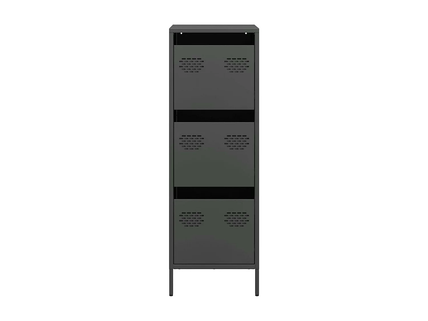 Buffet haut noir 39x35x103,5 cm acier