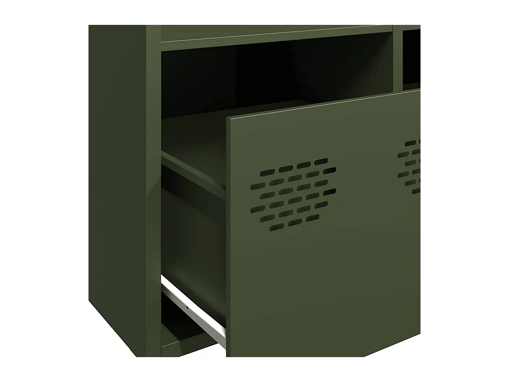 Dressoir 101,5x39x73,5 cm koudgewalst staal olijfgroen