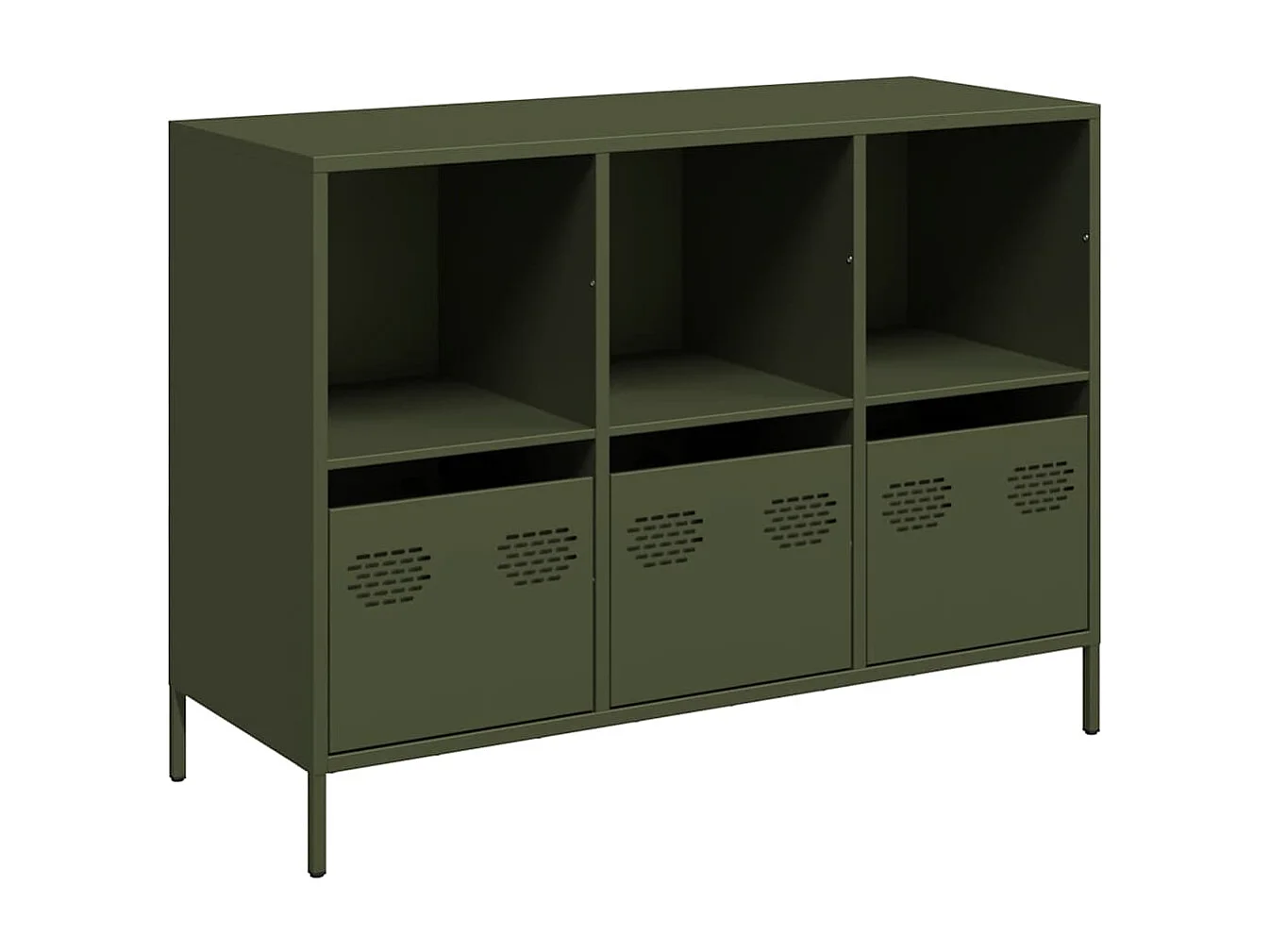 Sideboard Olivgrün 101,5x39x73,5 cm Kaltgewalzter Stahl