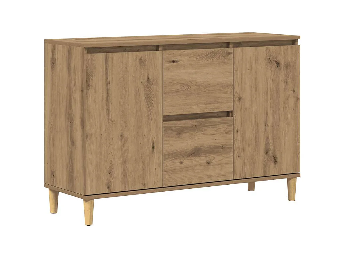 Buffet chêne artisanal 102x35x70 cm bois d'ingénierie