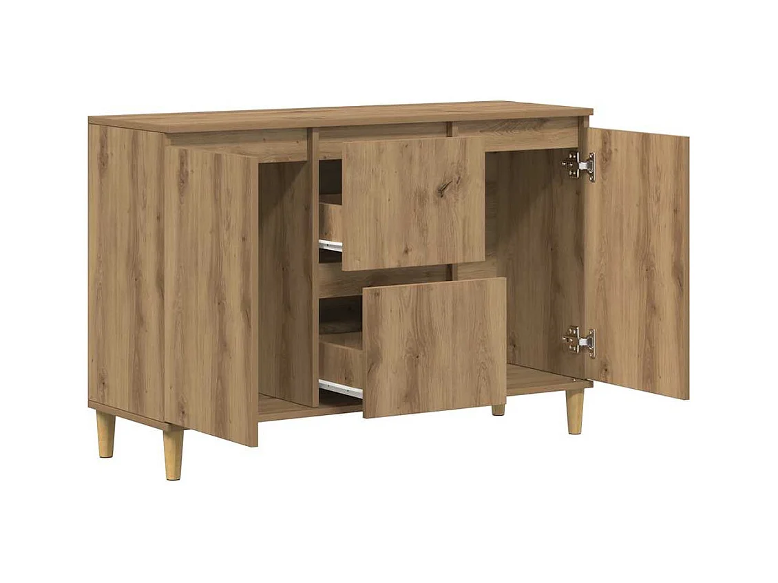 Buffet chêne artisanal 102x35x70 cm bois d'ingénierie