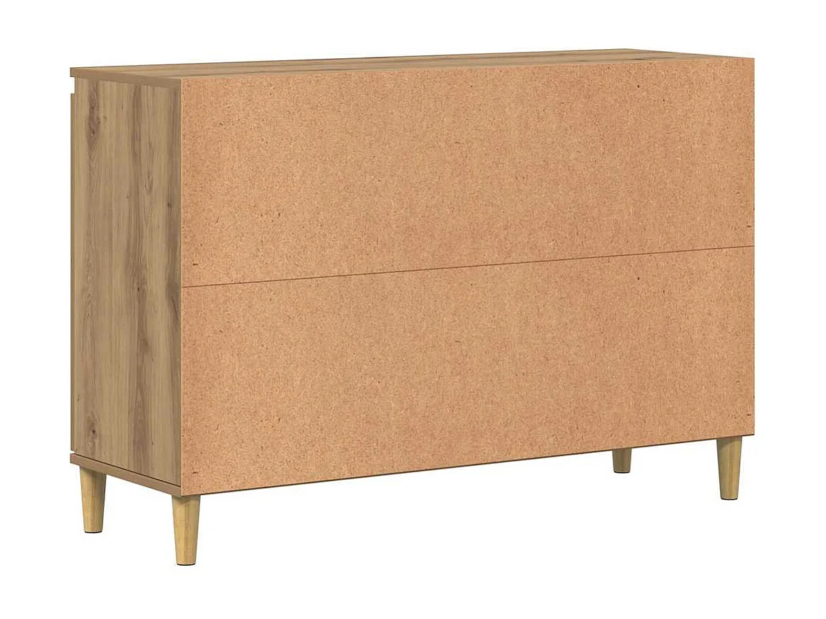 Buffet chêne artisanal 102x35x70 cm bois d'ingénierie