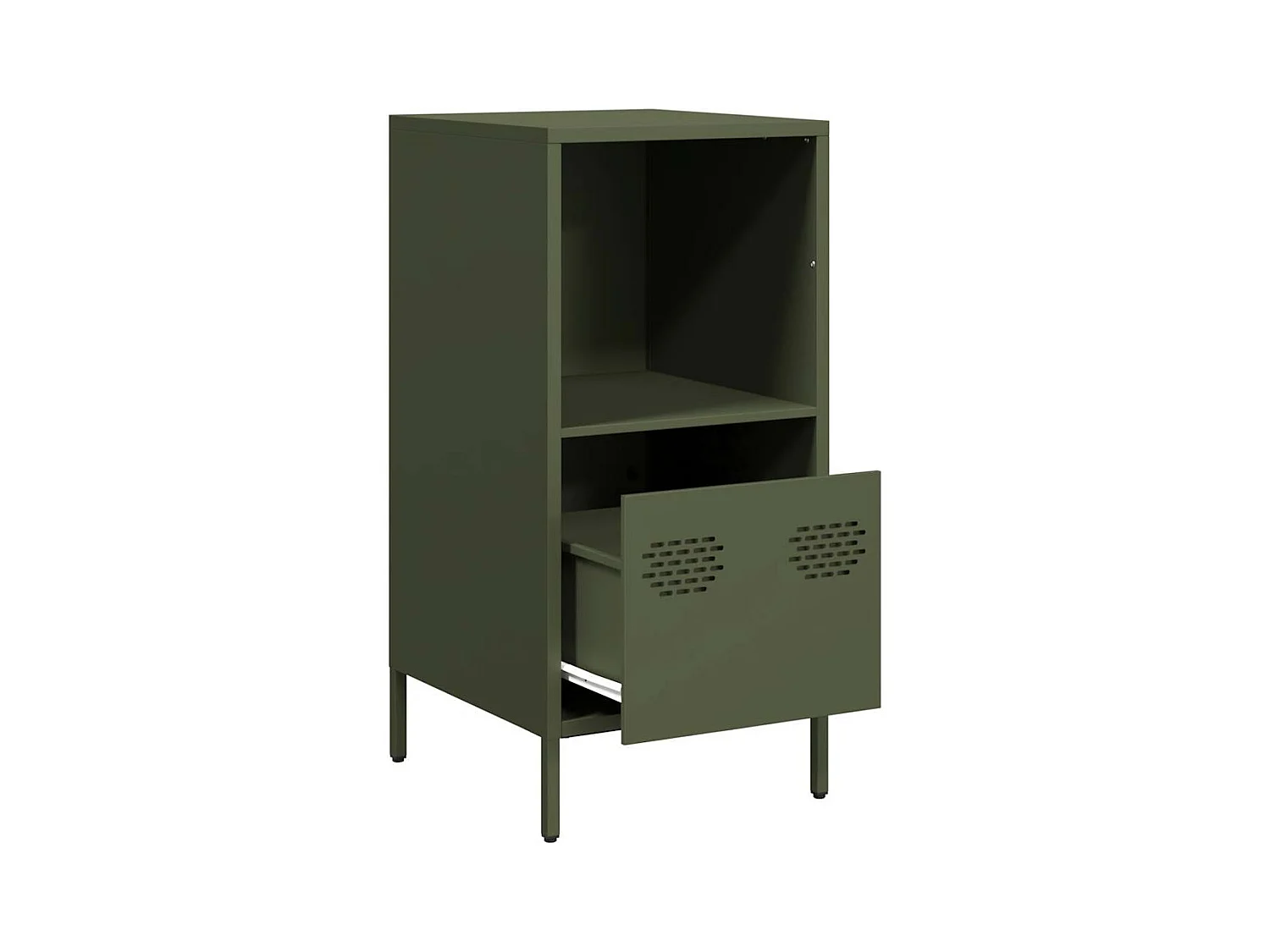 Buffet vert olive 35x39x73,5 cm acier laminé à froid