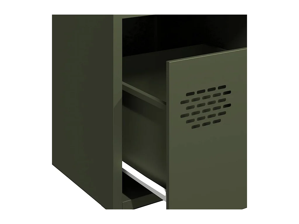 Buffet vert olive 35x39x73,5 cm acier laminé à froid