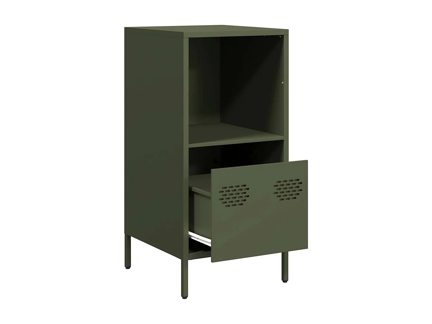 Buffet vert olive 35x39x73,5 cm acier laminé à froid