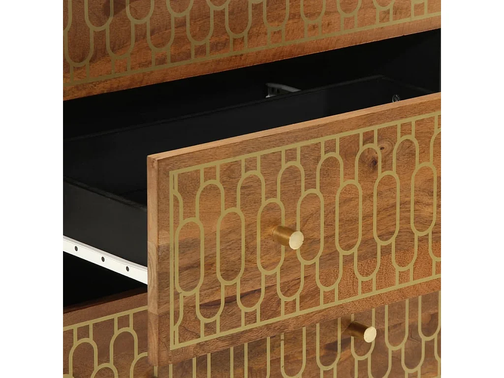Credenza 60x33x75 cm in Legno Massello di Mango
