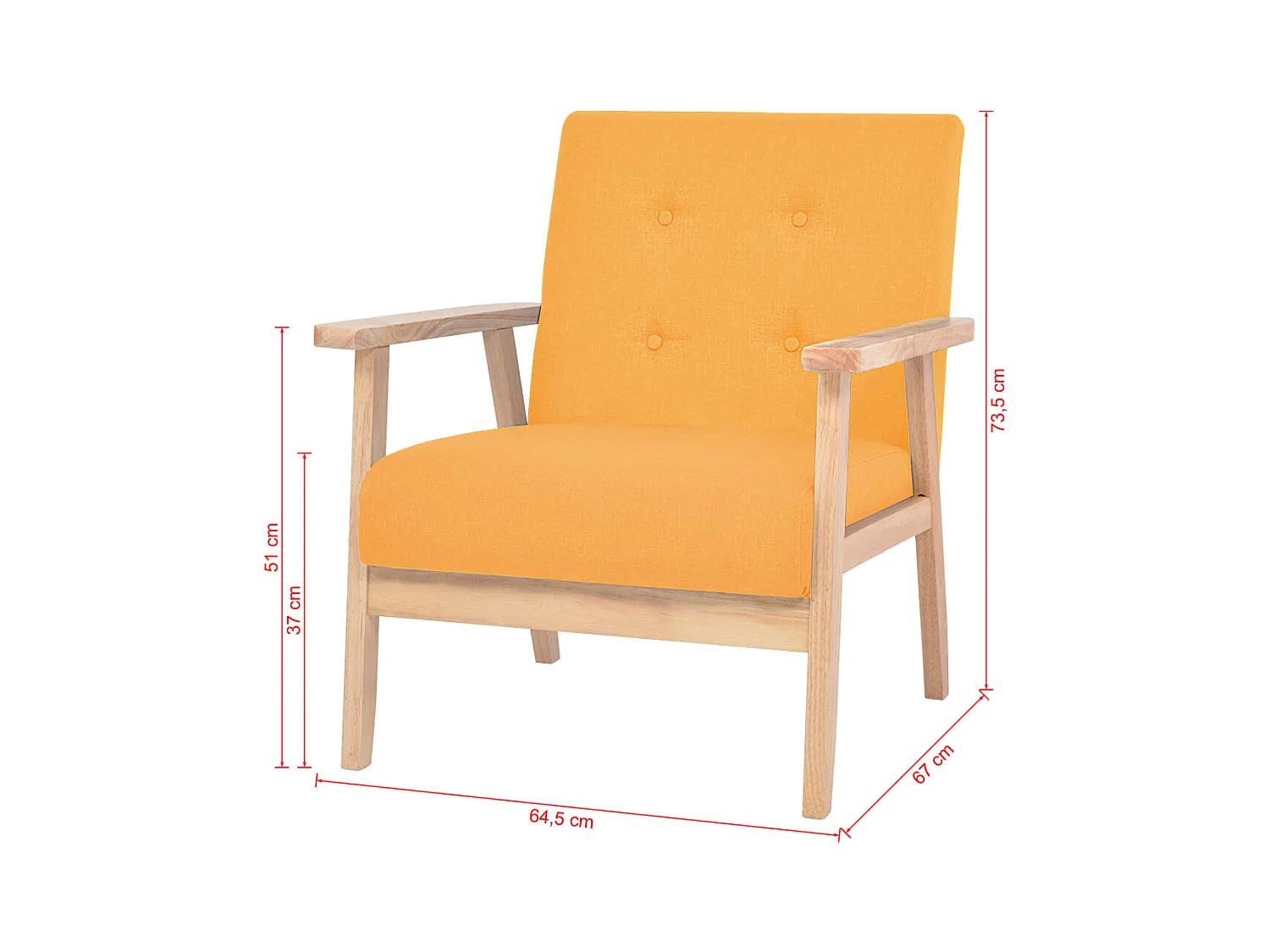 Sofa-Set 2-tlg. Stoff Gelb