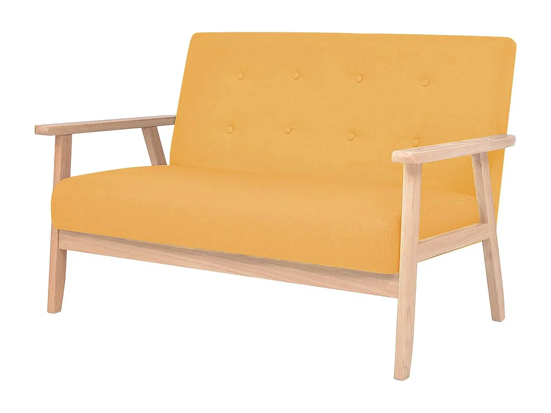 Ensemble de canapé 2 pcs Tissu jaune