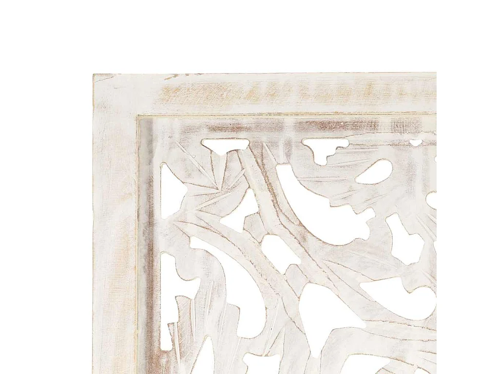 Divisorio 3 Pannelli Intagliato Bianco 120x165cm Mango Massello