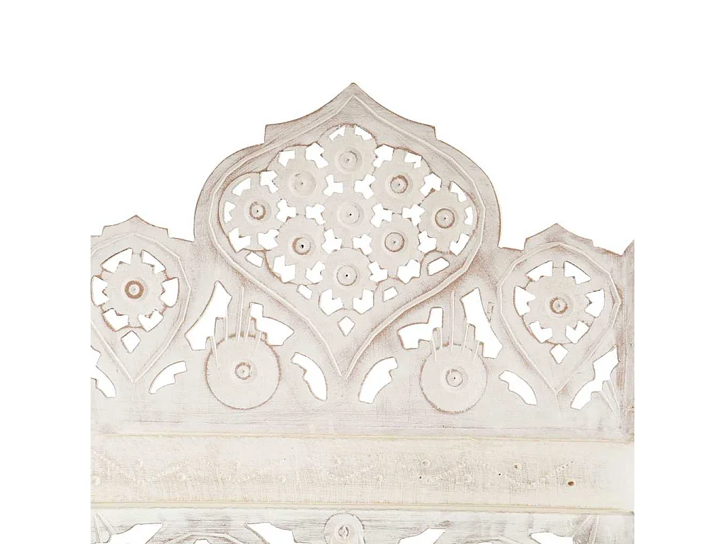 Paravent 5 panneaux Blanc 200x165 cm Bois manguier