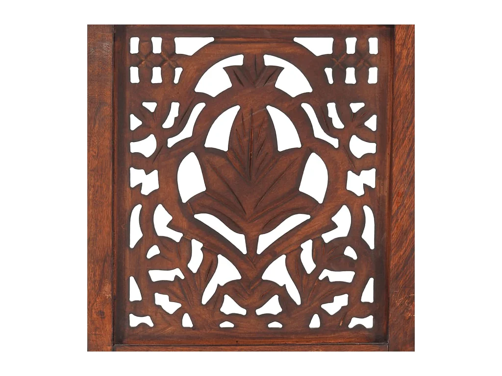Cloison de séparation 3 panneaux Marron 120x165cm Bois manguier