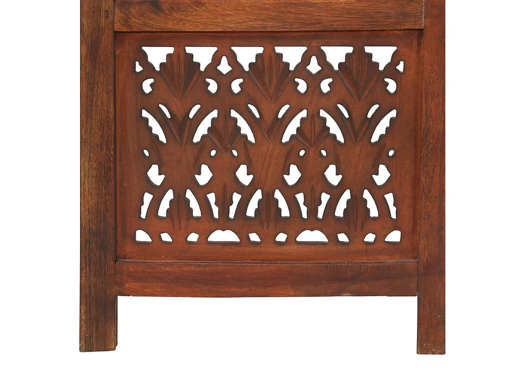 Cloison de séparation 3 panneaux Marron 120x165cm Bois manguier