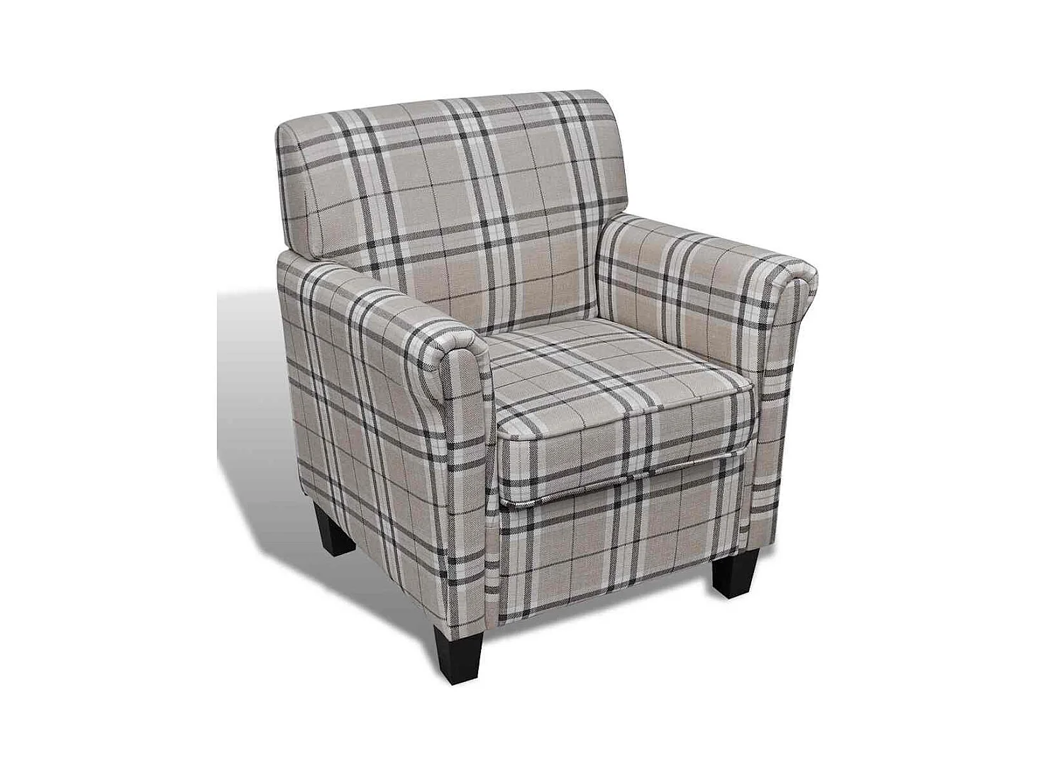 Fauteuil met kussen stof crème