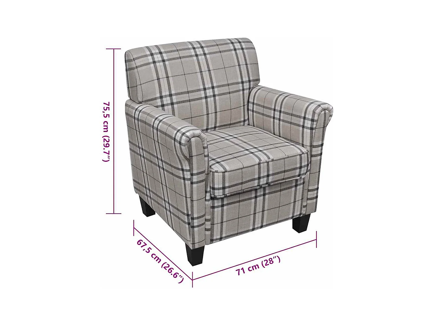 Fauteuil met kussen stof crème