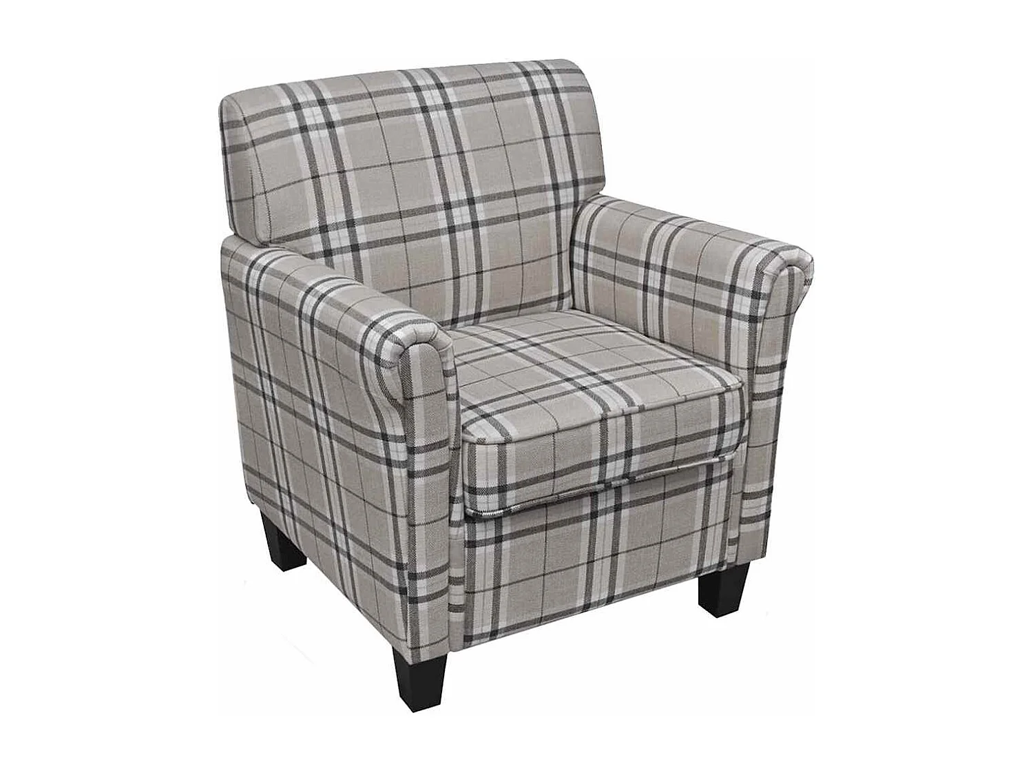 Fauteuil met kussen stof crème