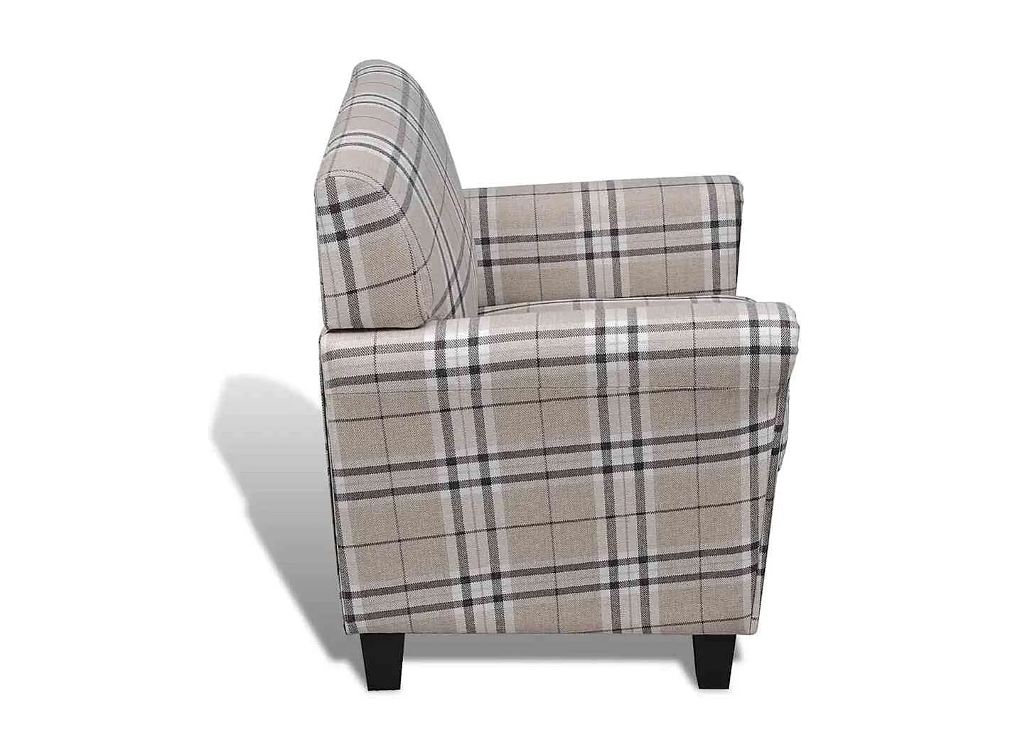 Fauteuil met kussen stof crème