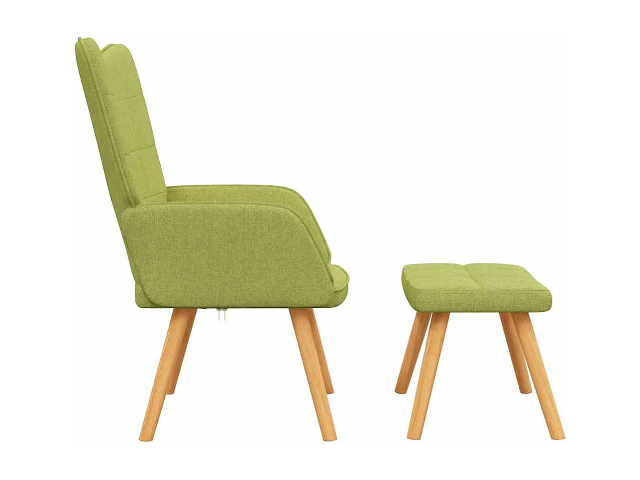 Chaise de relaxation avec tabouret Vert Tissu