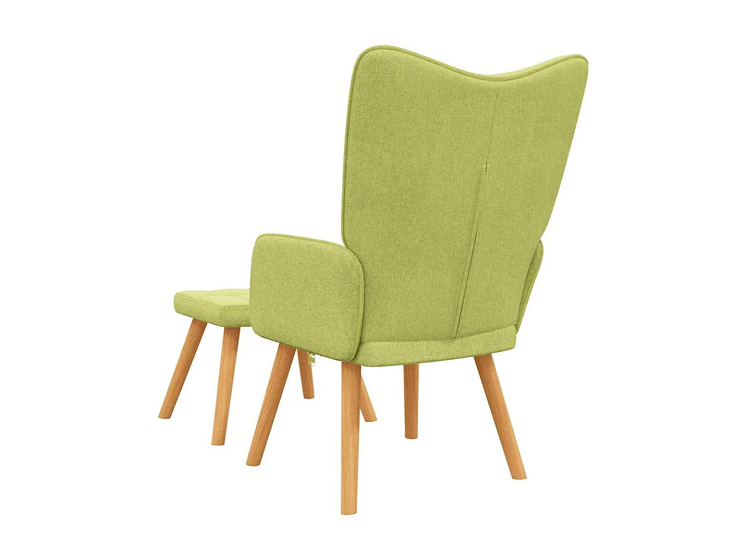 Chaise de relaxation avec tabouret Vert Tissu