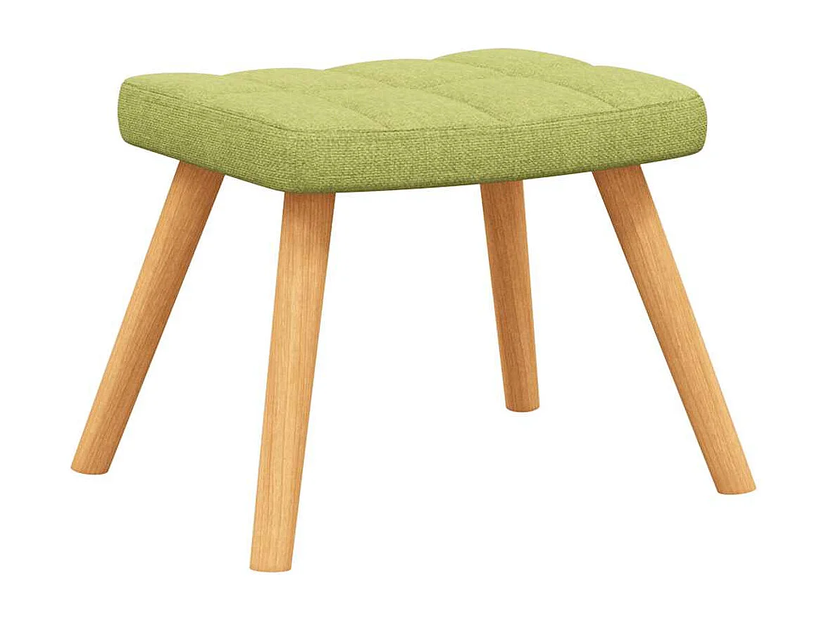 Chaise de relaxation avec tabouret Vert Tissu